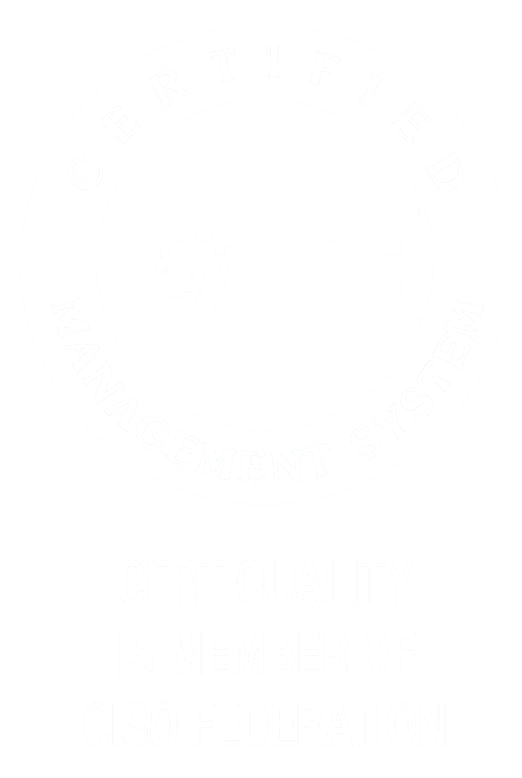 IQNET logo verticale bianco